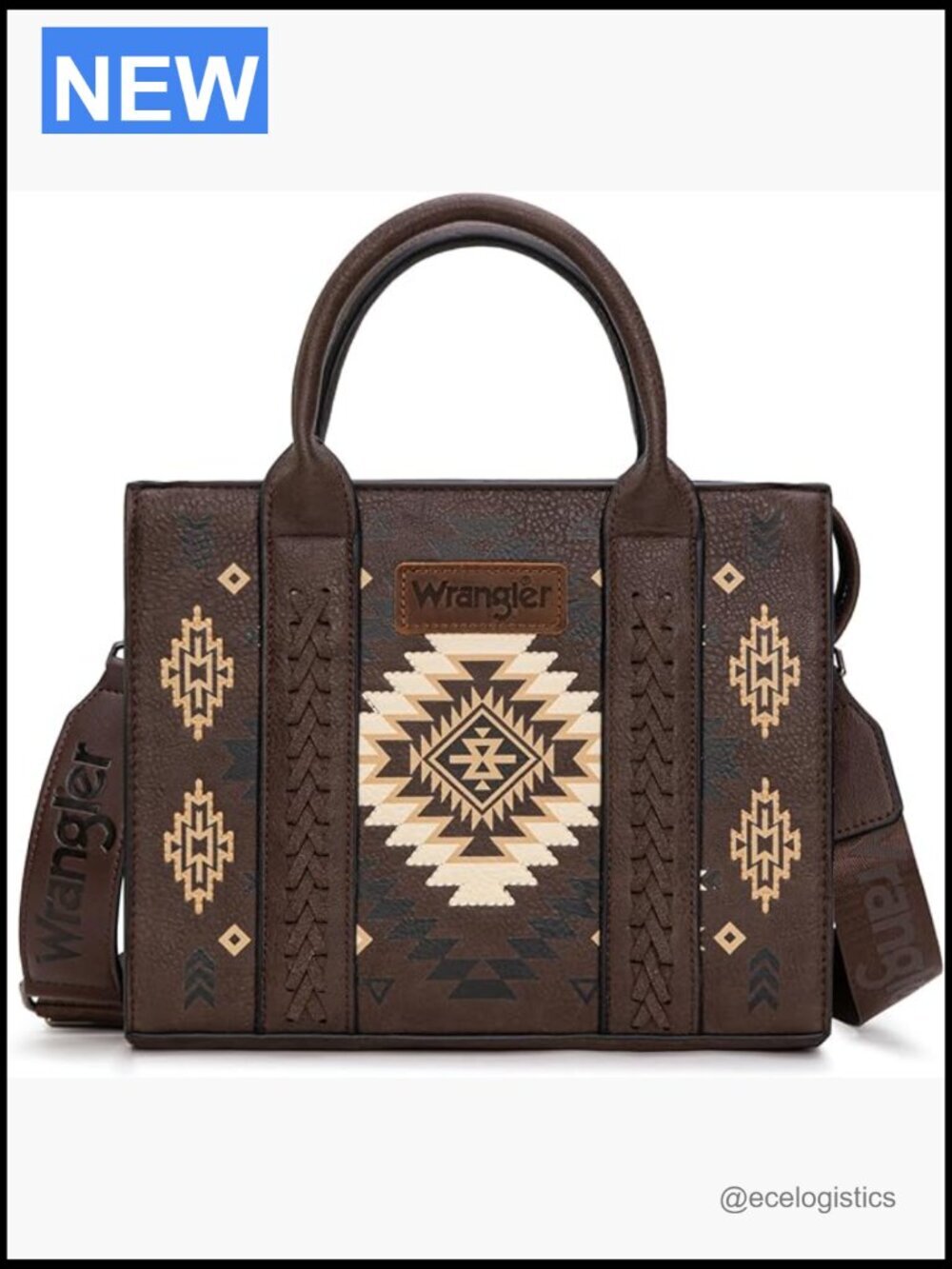 Tote Purse with Detachable Strap - Western Aztec Satchel